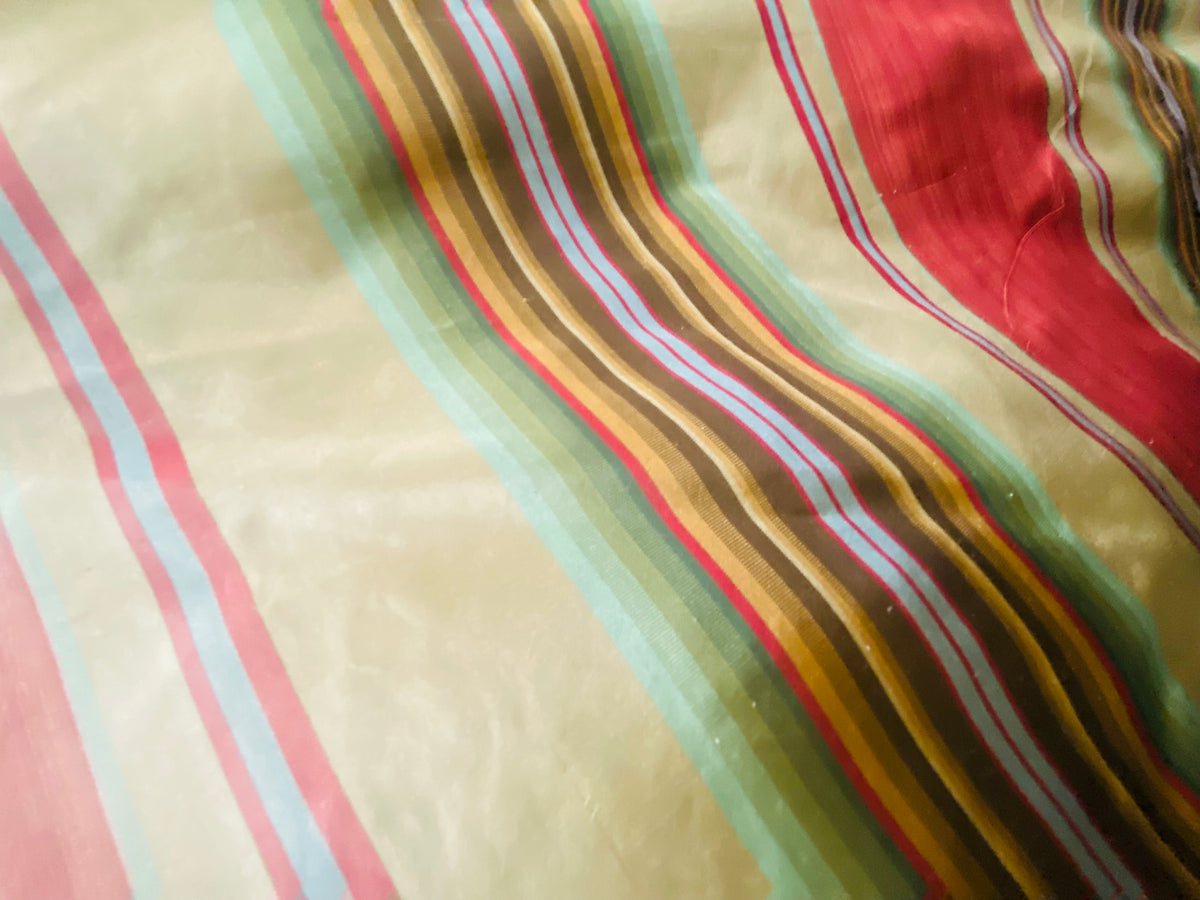 NEW Prince Antoine 100% Silk Taffeta Interior Design Fabric Stripes Motif - Fancy Styles Fabric Pierre Frey Lee Jofa Brunschwig & Fils