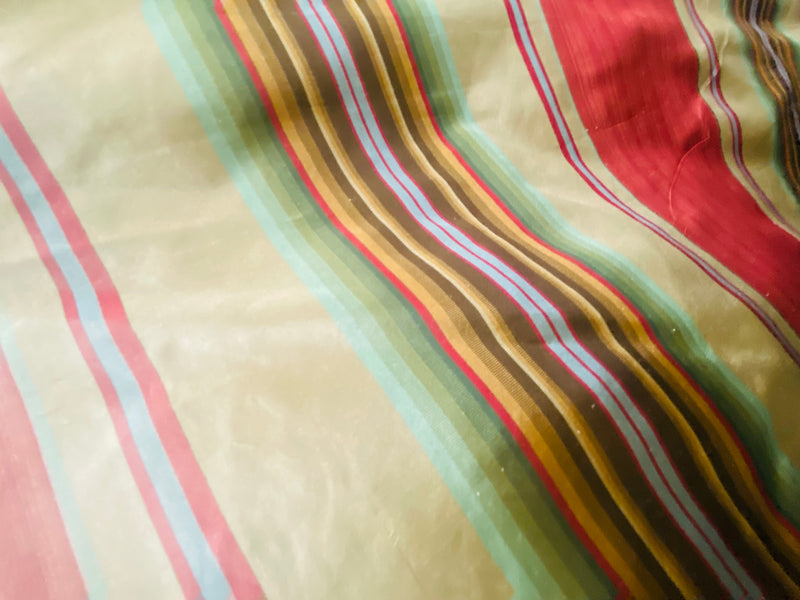 NEW Prince Antoine 100% Silk Taffeta Interior Design Fabric Stripes Motif