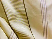 Lady Gretta 100% Silk Taffeta Ribbon Stripes Fabric - Pistachio Green and Gold - Fancy Styles Fabric Pierre Frey Lee Jofa Brunschwig & Fils