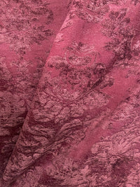 NEW! Lady Janet Designer Medallion Burnout Chenille Velvet Fabric - Antique Red - Fancy Styles Fabric Pierre Frey Lee Jofa Brunschwig & Fils