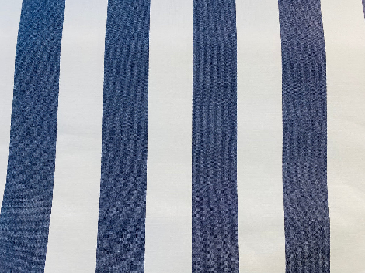 NEW Lady Jacqueline Faded Navy Waterproof Decorating Fabric - 3” Navy And White Stripes - Upholstery 55” Wide - Fancy Styles Fabric Pierre Frey Lee Jofa Brunschwig & Fils