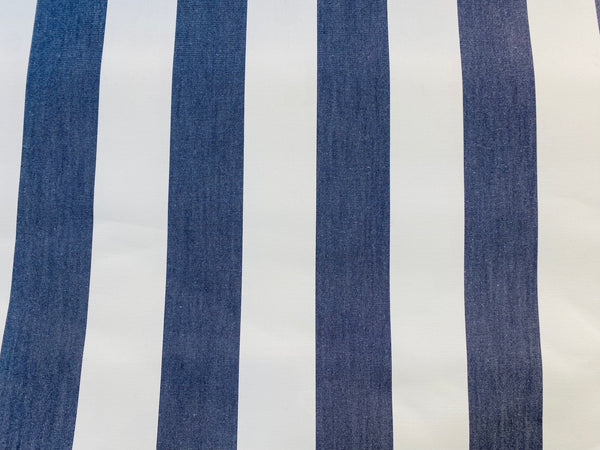 NEW Lady Jacqueline Faded Navy Waterproof Decorating Fabric - 3” Navy And White Stripes - Upholstery 55” Wide - Fancy Styles Fabric Pierre Frey Lee Jofa Brunschwig & Fils
