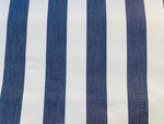 NEW Lady Jacqueline Faded Navy Waterproof Decorating Fabric - 3” Navy And White Stripes - Upholstery 55” Wide