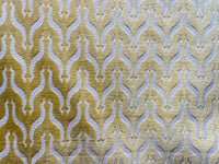 NEW Queen Linda Italian Burnout Floral Chenille Velvet Upholstery Fabric - Soft Yellow - Fancy Styles Fabric Pierre Frey Lee Jofa Brunschwig & Fils
