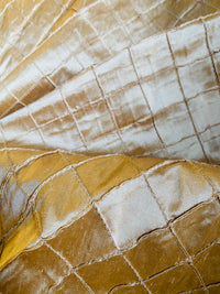 NEW Lady Morgan 100% Silk Dupioni Pintuck Diamond Gold Fabric - Fancy Styles Fabric Pierre Frey Lee Jofa Brunschwig & Fils