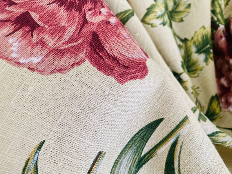 NEW Princess Danny Designer 100% Linen Floral Fabric