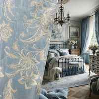 NEW! Queen Petrie Designer Quilted Brocade Floral Upholstery Fabric- French Blue LL - Fancy Styles Fabric Pierre Frey Lee Jofa Brunschwig & Fils