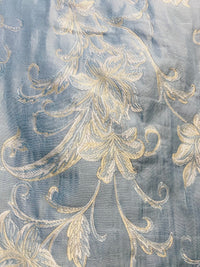 NEW! Queen Petrie Designer Quilted Brocade Floral Upholstery Fabric- French Blue LL - Fancy Styles Fabric Pierre Frey Lee Jofa Brunschwig & Fils