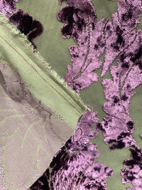 NEW! Prince Jasper - Designer Italian Venetian Burnout Damask Cut Velvet Purple Fabric Upholstery - Fancy Styles Fabric Pierre Frey Lee Jofa Brunschwig & Fils