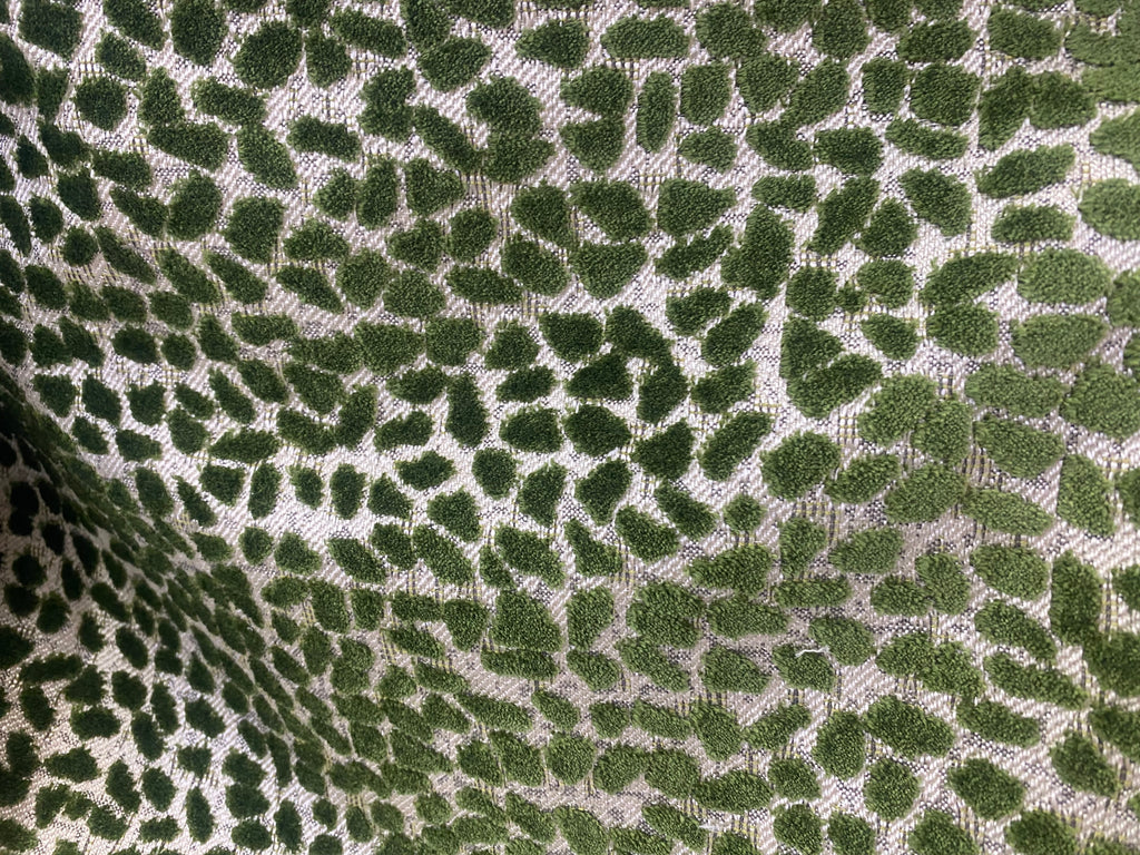 NEW King Cohen Leopard Novelty Upholstery Velvet Fabric Leaf Green Style# CC10001