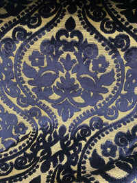 NEW! Sir Sanders Novelty Burnout Medallion Chenille Velvet Fabric - Indigo Navy Blue- Upholstery - Fancy Styles Fabric Pierre Frey Lee Jofa Brunschwig & Fils