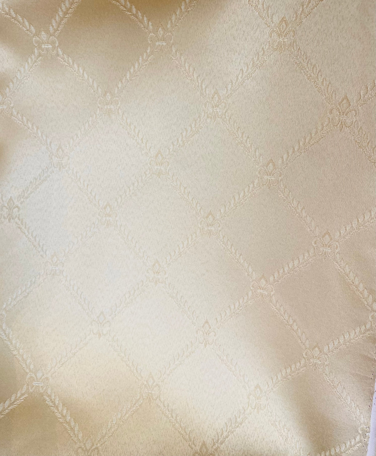 NEW Sir Davidoff Satin Diamond Fleur De Lis Drapery Upholstery Fabric - Gold - Fancy Styles Fabric Pierre Frey Lee Jofa Brunschwig & Fils