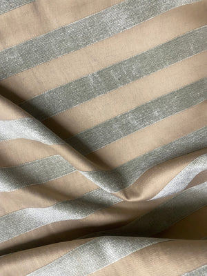 NEW! Lady Janet STRIPE Designer Medallion Burnout Chenille Velvet Fabric - Aqua & Shell - Fancy Styles Fabric Pierre Frey Lee Jofa Brunschwig & Fils