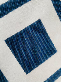 New! SUNBRELLA Indigo Blue Geometric Waterproof Indoor Outdoor Upholstery Fabric - Fancy Styles Fabric Pierre Frey Lee Jofa Brunschwig & Fils