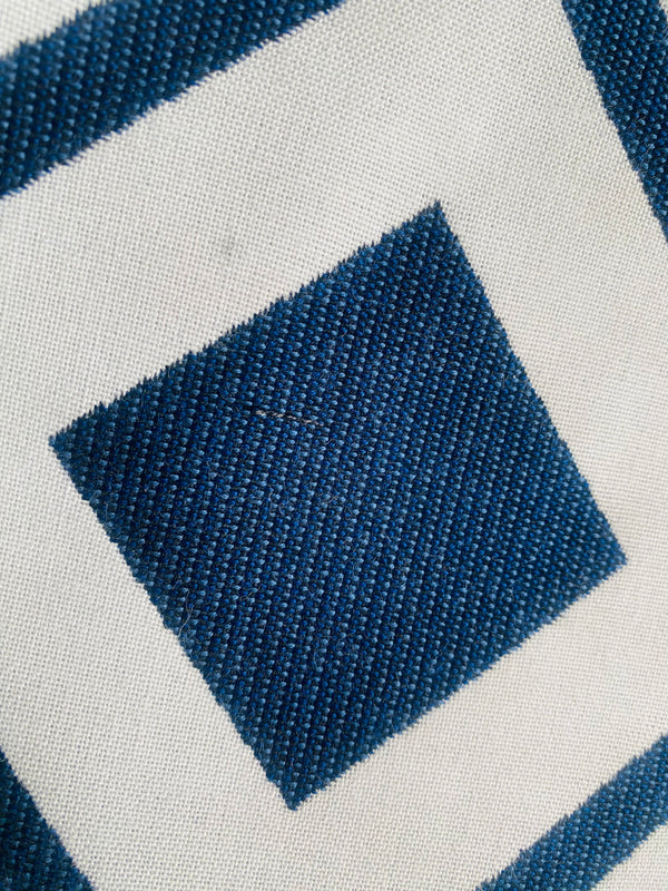 New! SUNBRELLA Indigo Blue Geometric Waterproof Indoor Outdoor Upholstery Fabric - Fancy Styles Fabric Pierre Frey Lee Jofa Brunschwig & Fils