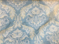 NEW! King Jegeus Designer Quilted Brocade Damask Upholstery Fabric- French Blue - Fancy Styles Fabric Pierre Frey Lee Jofa Brunschwig & Fils