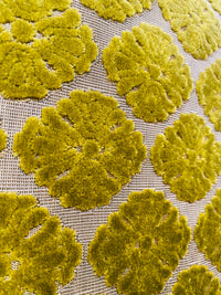 NEW! Prince Mikaile - Designer Italian Venetian Burnout Damask Cut Velvet Yellow Chartreuse Fabric Upholstery - Fancy Styles Fabric Pierre Frey Lee Jofa Brunschwig & Fils