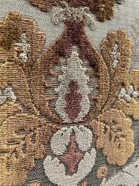 NEW! Duke Napoli Designer Venetian Italian Burnout Medallion Chenille Velvet Gold Taupe Fabric Upholstery Style# HG10007 - Fancy Styles Fabric Pierre Frey Lee Jofa Brunschwig & Fils
