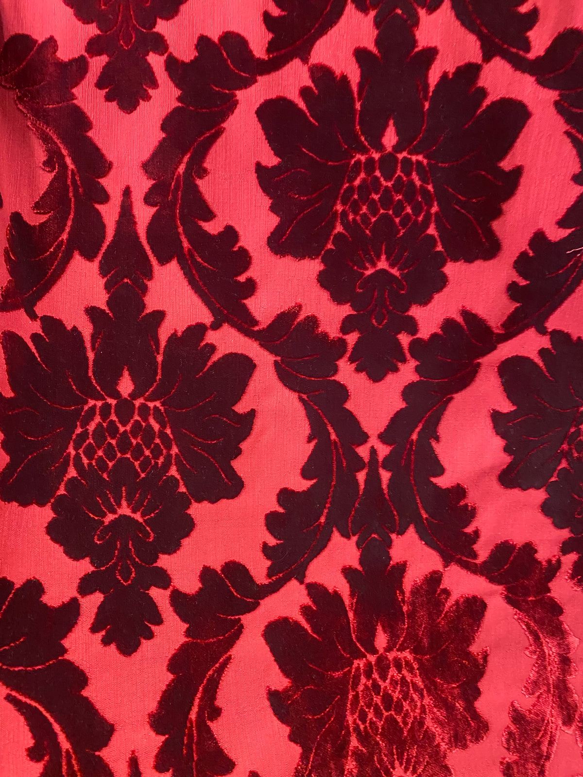 NEW! Prince Jasper - Designer Italian Venetian Burnout Damask Cut Velvet Red Fabric Upholstery - Fancy Styles Fabric Pierre Frey Lee Jofa Brunschwig & Fils