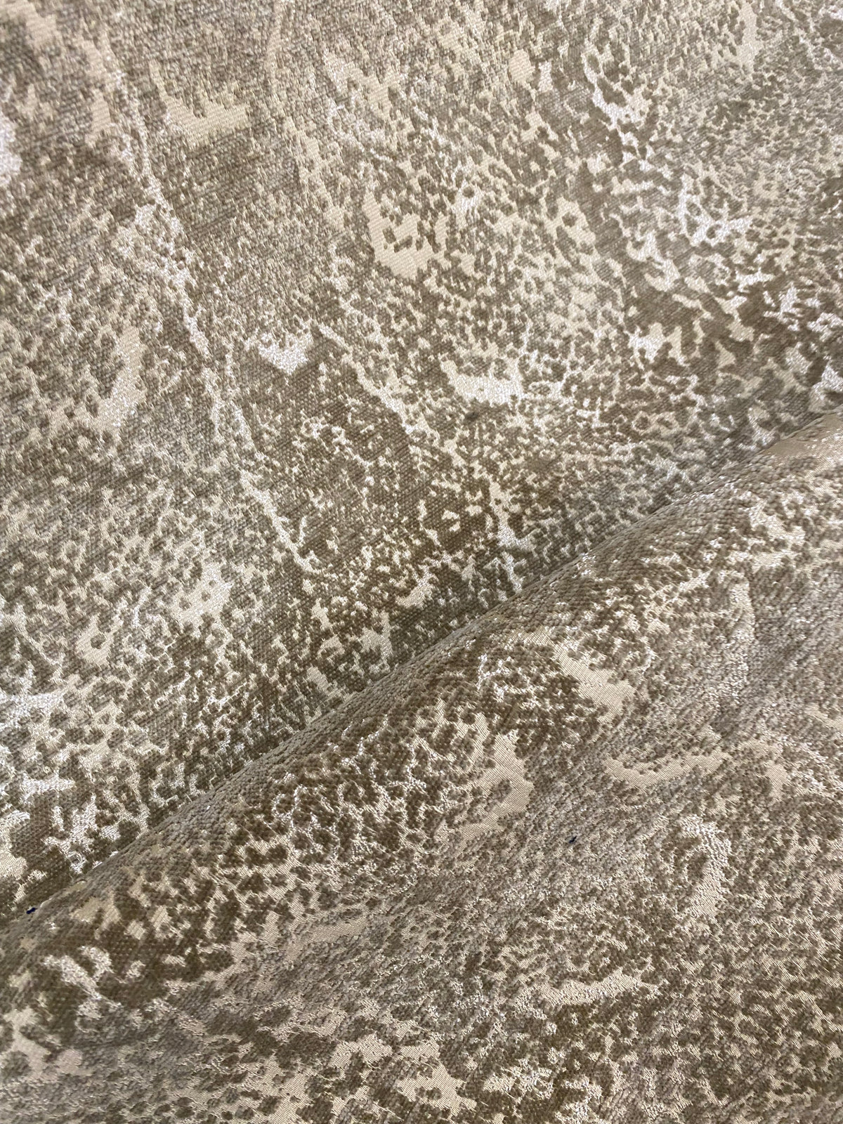 NEW Prince Stan Novelty Velevet Anaconda Snake Upholstery Fabric in White & Taupe - Fancy Styles Fabric Pierre Frey Lee Jofa Brunschwig & Fils