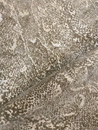NEW Prince Stan Novelty Velevet Anaconda Snake Upholstery Fabric in White & Taupe - Fancy Styles Fabric Pierre Frey Lee Jofa Brunschwig & Fils