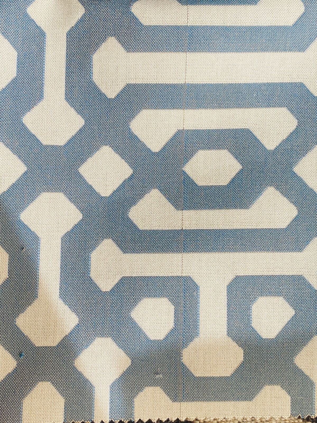 New! SUNBRELLA Blue Geometric Waterproof Indoor Outdoor Upholstery Fabric - Fancy Styles Fabric Pierre Frey Lee Jofa Brunschwig & Fils