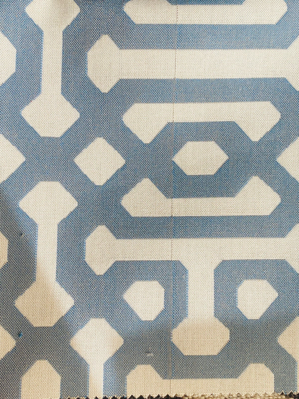 New! SUNBRELLA Blue Geometric Waterproof Indoor Outdoor Upholstery Fabric - Fancy Styles Fabric Pierre Frey Lee Jofa Brunschwig & Fils