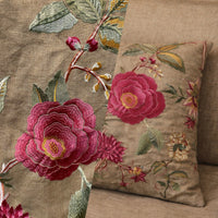 NEW! Lady Flora Novelty Imported 100% Linen Embroidered Oversized Floral Fabric - Fancy Styles Fabric Pierre Frey Lee Jofa Brunschwig & Fils
