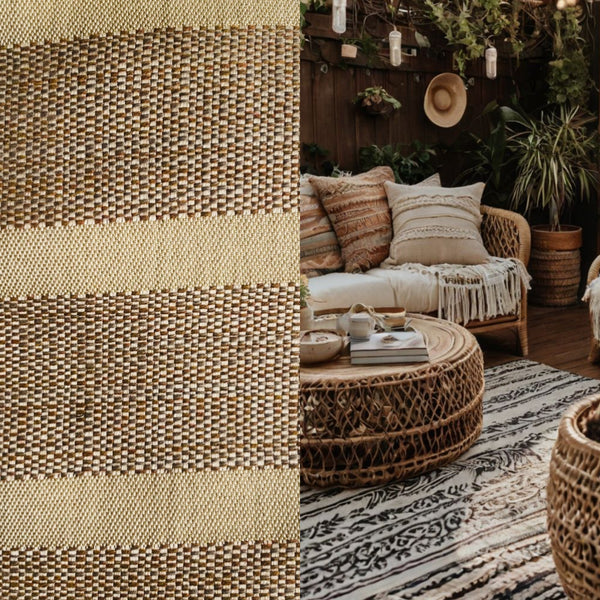 New! SUNBRELLA Natural Camel Stripe Waterproof Indoor Outdoor Upholstery Fabric - Fancy Styles Fabric Pierre Frey Lee Jofa Brunschwig & Fils