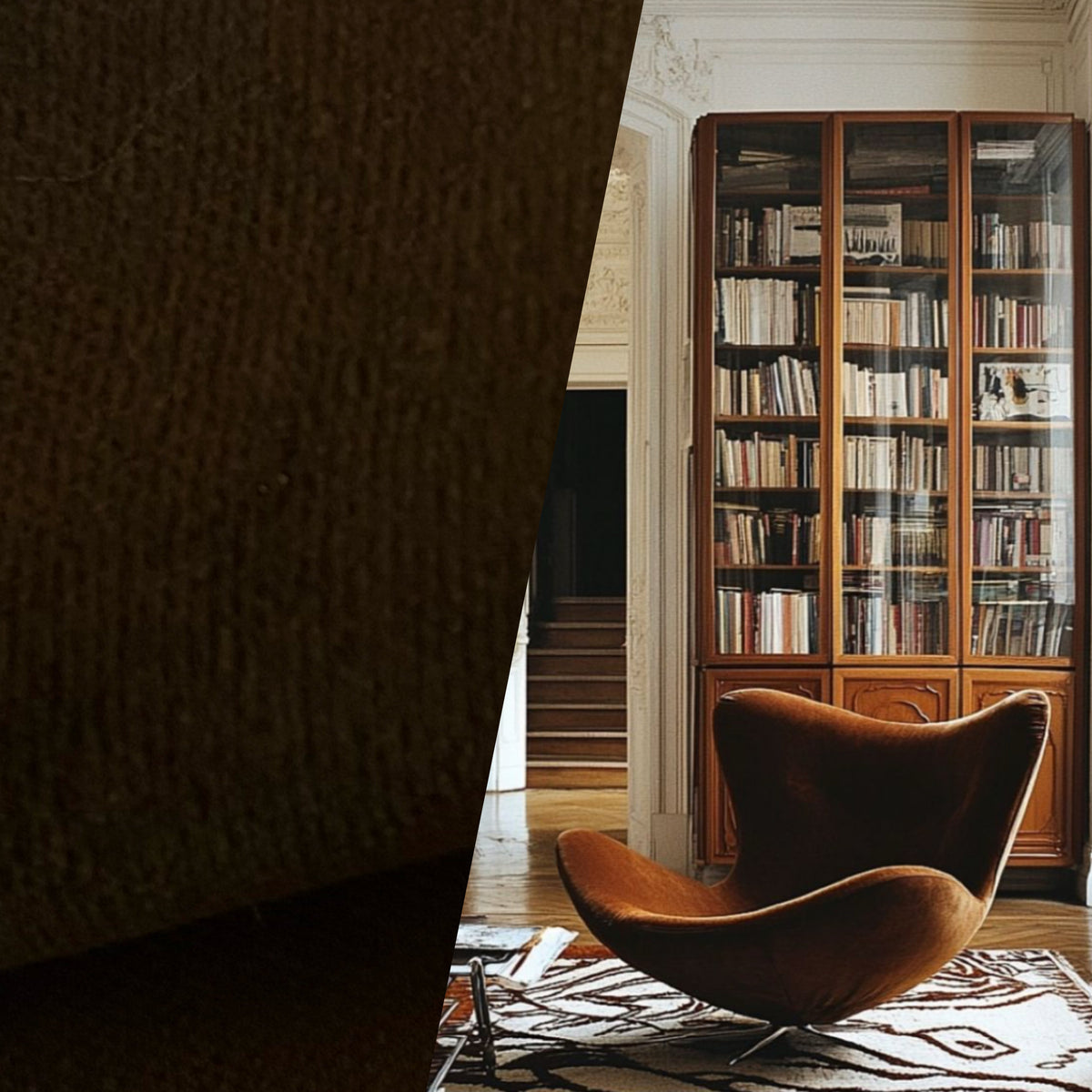 NEW! Prince Burgess - Designer Soft Heavyweight Upholstery Cotton Velvet Fabric - Chocolate Brown - Fancy Styles Fabric Pierre Frey Lee Jofa Brunschwig & Fils