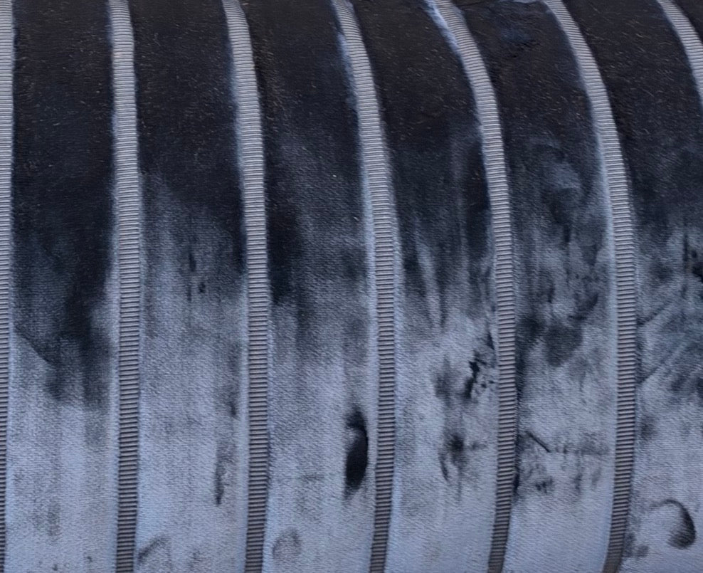 NEW! Prince Caspiane Designer Venetian Burnout Stripe Velvet Midnight Blue Fabric Upholstery
