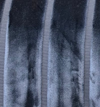 NEW! Prince Caspiane Designer Venetian Burnout Stripe Velvet Midnight Blue Fabric Upholstery