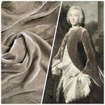 NEW Lord Greggory Designer Runway Silk Rayon Velvet in Taupe Gray - Fancy Styles Fabric Pierre Frey Lee Jofa Brunschwig & Fils