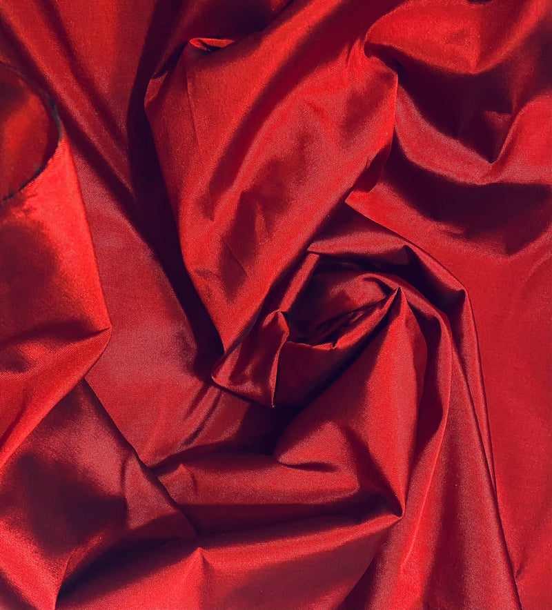 App Sale: Lady Frank Light Designer “Faux Silk” Taffeta Fabric Made in Italy Red