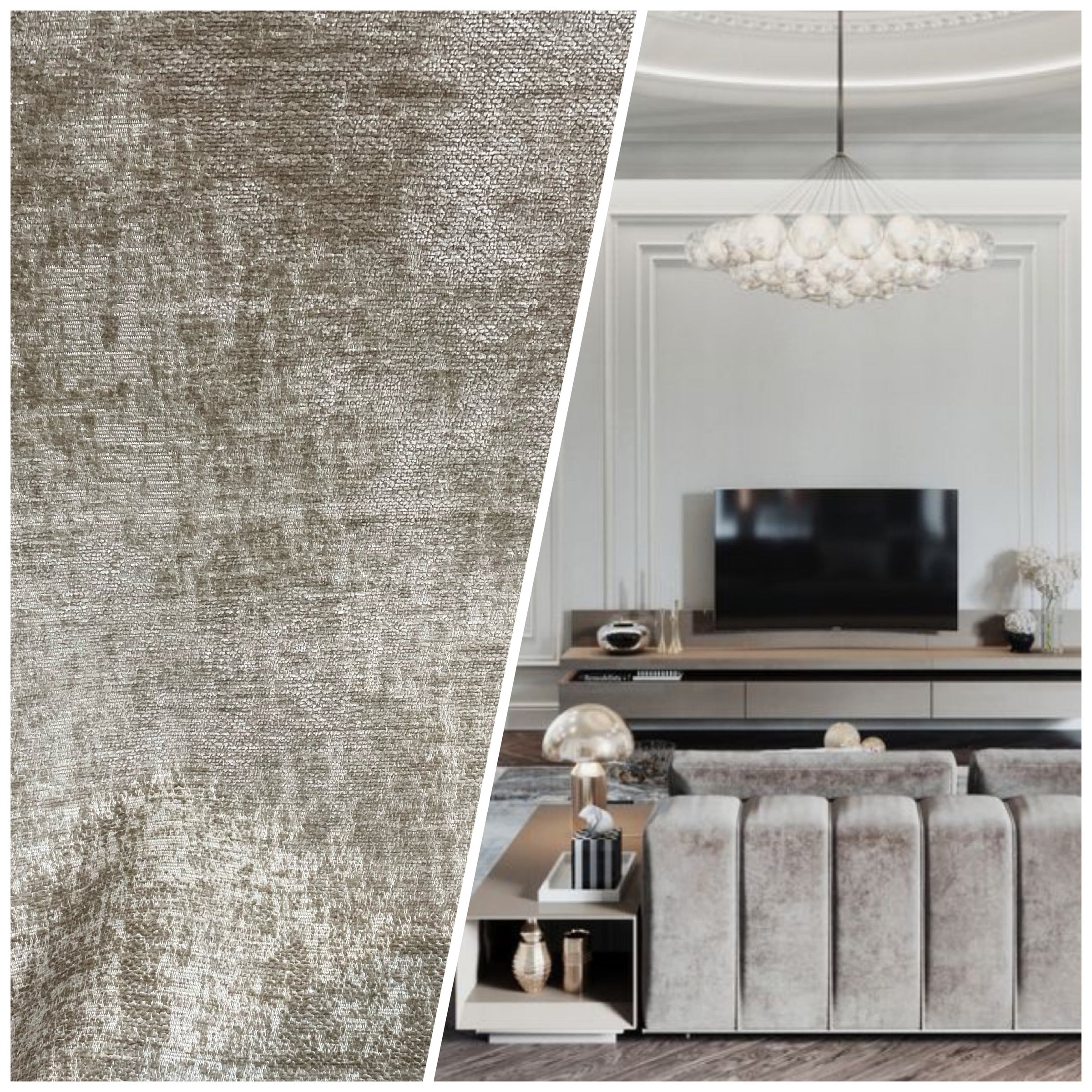 SALE! NEW Designer Chenille Velvet Upholstery Fabric - Taupe | www ...