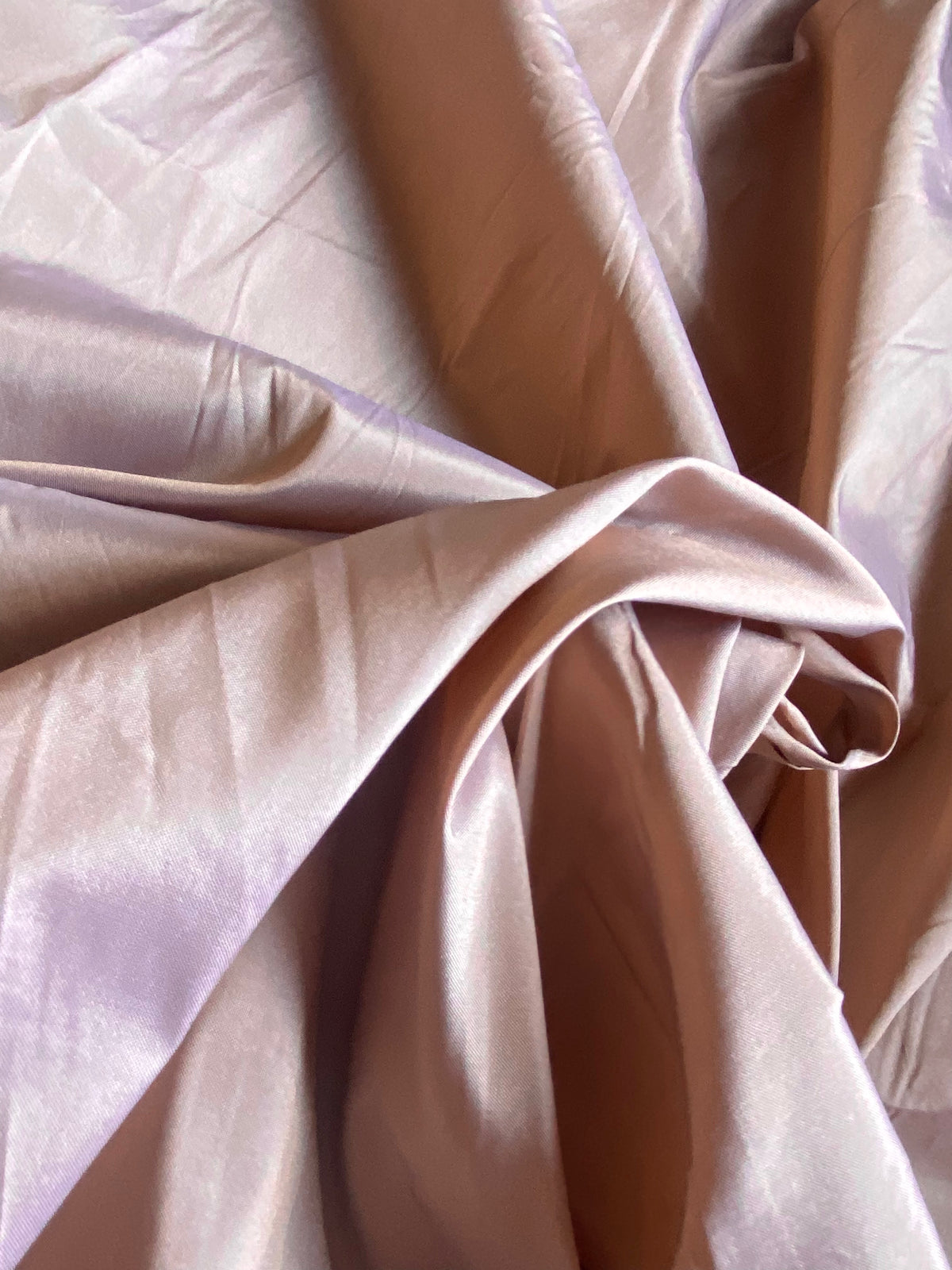 NEW Lady Frank Light Designer “Faux Silk” Taffeta Fabric Made in Italy Peach Gold with Lavender Grey Iridescence - Fancy Styles Fabric Pierre Frey Lee Jofa Brunschwig & Fils