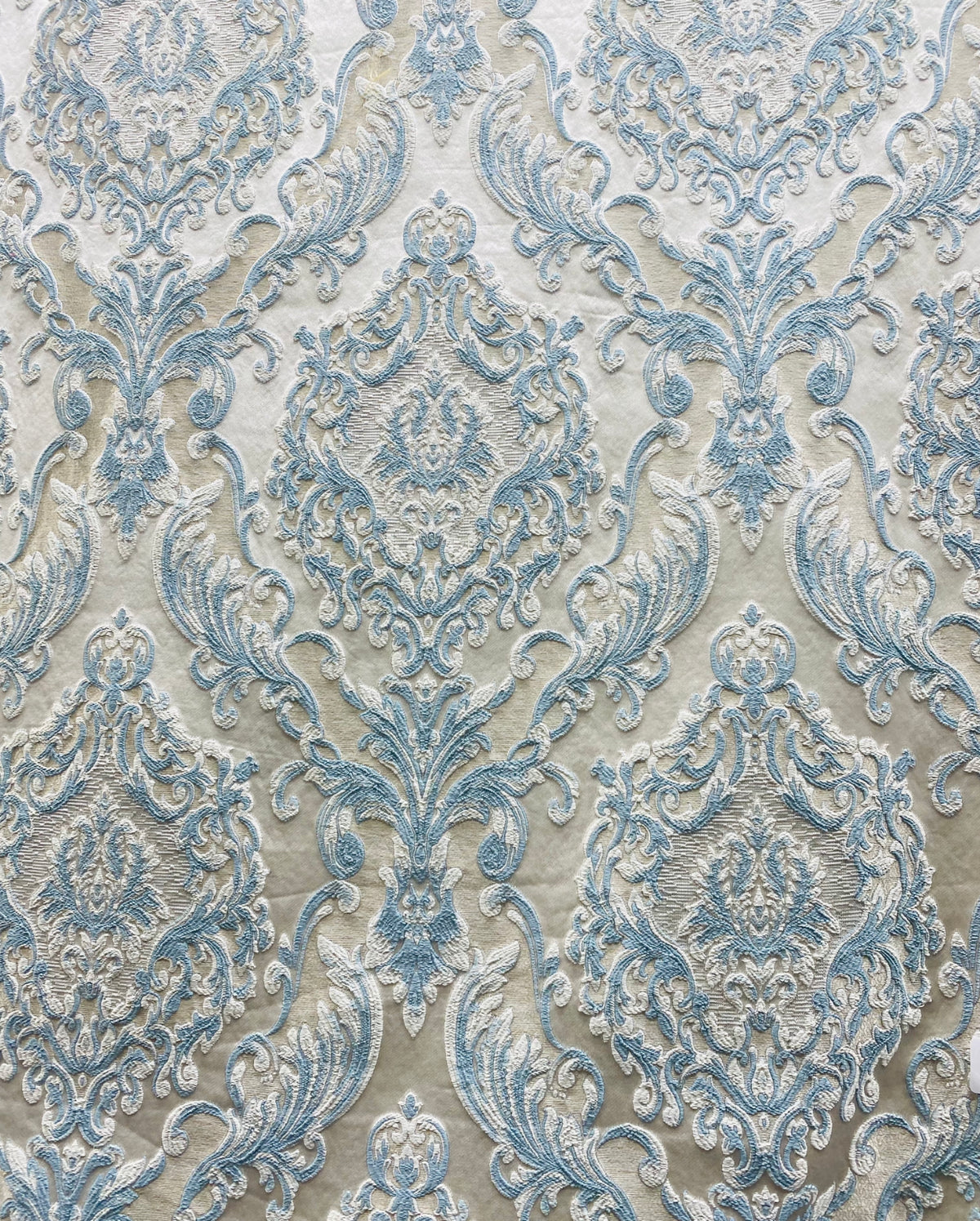NEW Queen Marianna Novelty Ritz Neoclassical Brocade Satin Fabric - Eggshell Blue - Fancy Styles Fabric Pierre Frey Lee Jofa Brunschwig & Fils