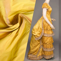 NEW Lady Frank Light Designer “Faux Silk” Taffeta Fabric Made in Italy Sunflower Yellow w/ Pink Iridescence - Fancy Styles Fabric Pierre Frey Lee Jofa Brunschwig & Fils