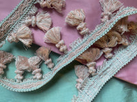 NEW! THE PRINCE PANDLER Tassel Trim - Pink and Aqua - Fancy Styles Fabric Pierre Frey Lee Jofa Brunschwig & Fils