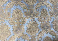 NEW King Donald Designer Brocade Satin Burnout Chenille Upholstery Velvet Fabric - Sky Blue - Fancy Styles Fabric Pierre Frey Lee Jofa Brunschwig & Fils
