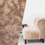 Sir Teddy Designer Upholstery Boucle Sherpa Fabric in NATURAL