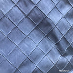 1 Yard Remnant- Designer 100% Silk Dupioni - Pintuck Diamond Motif- Blue - Fancy Styles Fabric Pierre Frey Lee Jofa Brunschwig & Fils