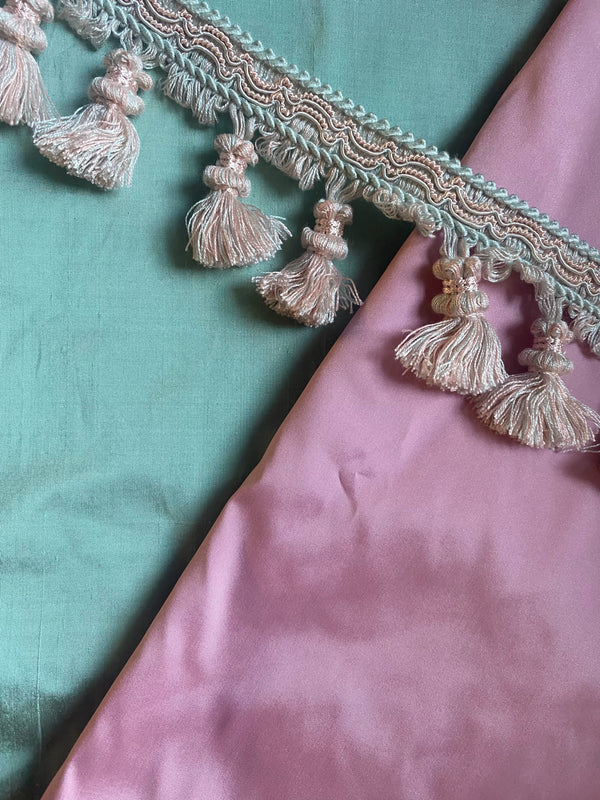 NEW! THE PRINCE PANDLER Tassel Trim - Pink and Aqua - Fancy Styles Fabric Pierre Frey Lee Jofa Brunschwig & Fils