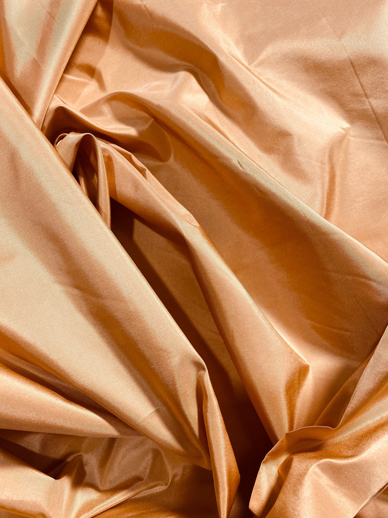 NEW Lady Lisa Designer 100% Silk Taffeta Fabric -Solid Salmon Peach - Fancy Styles Fabric Pierre Frey Lee Jofa Brunschwig & Fils