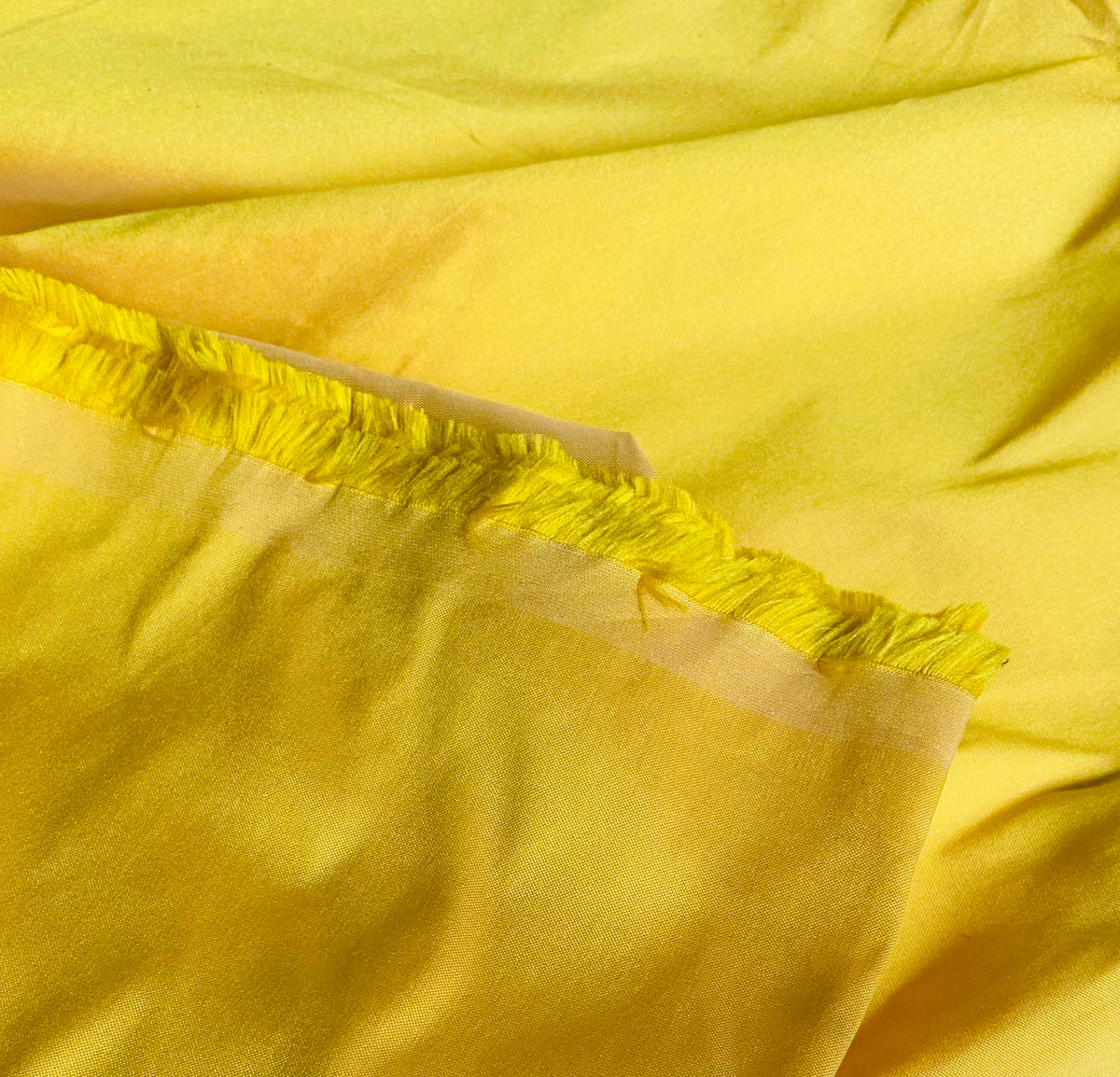 NEW Lady Frank Light Designer “Faux Silk” Taffeta Fabric Made in Italy Sunflower Yellow w/ Pink Iridescence - Fancy Styles Fabric Pierre Frey Lee Jofa Brunschwig & Fils