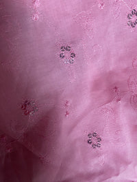 NEW Queen Carmine 100% Cotton Dress Weight Fabric with Embroidery and Sequins - Pink - Fancy Styles Fabric Pierre Frey Lee Jofa Brunschwig & Fils