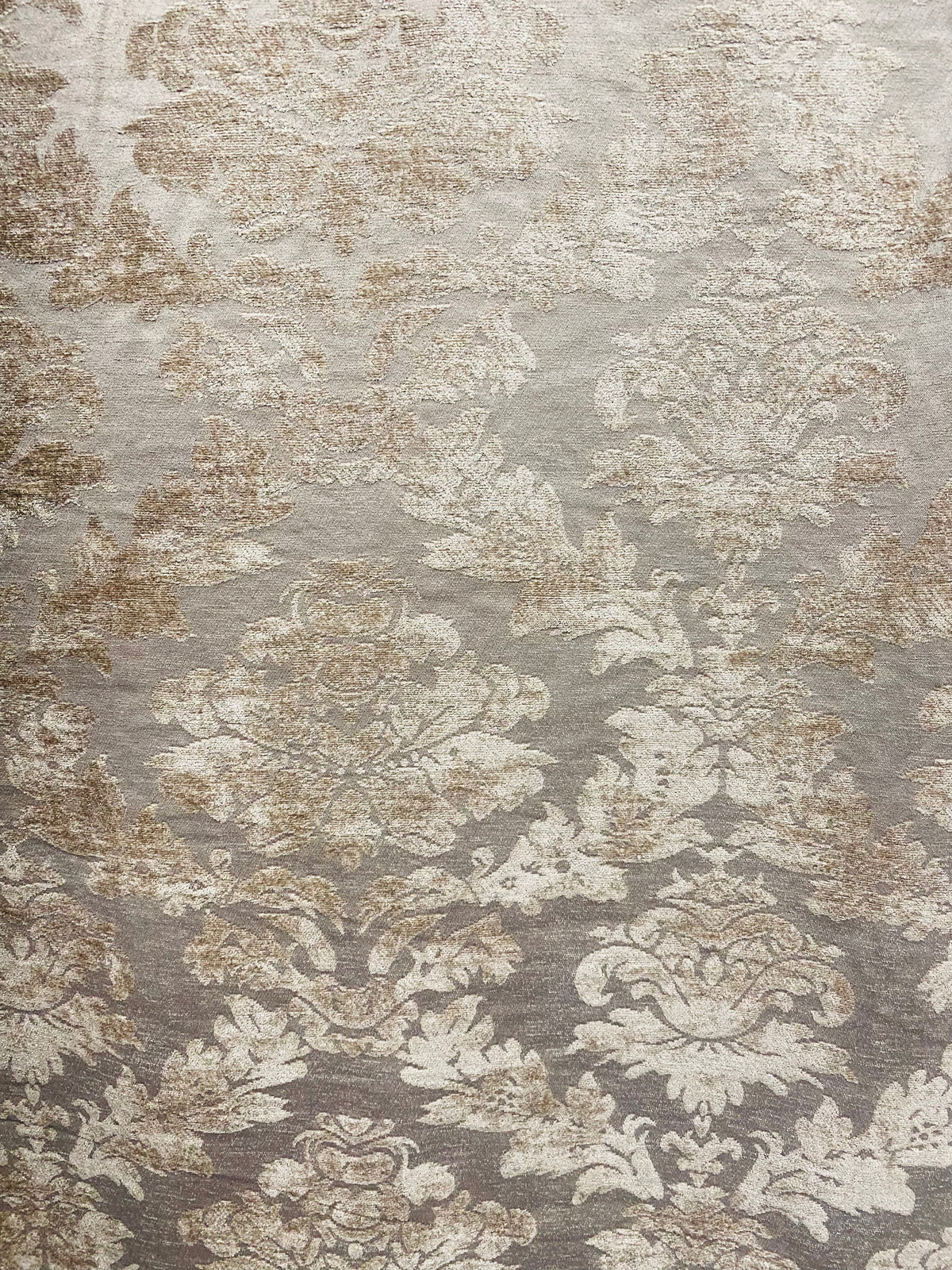 NEW! Lady Janet Designer Medallion Burnout Chenille Velvet Fabric - Taupe - Fancy Styles Fabric Pierre Frey Lee Jofa Brunschwig & Fils