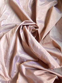 NEW Lady Frank Light Designer “Faux Silk” Taffeta Fabric Made in Italy Peach Gold with Lavender Grey Iridescence - Fancy Styles Fabric Pierre Frey Lee Jofa Brunschwig & Fils