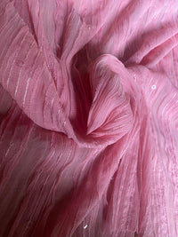 NEW Lady Lannister Layered Mesh Lace on Chiffon with Sequins- Pink - Fancy Styles Fabric Pierre Frey Lee Jofa Brunschwig & Fils