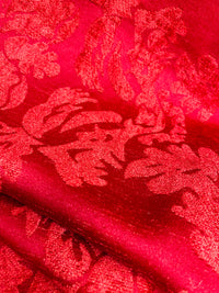 NEW! Lady Janet Designer Medallion Burnout Chenille Velvet Fabric RAILROADED - Red - Fancy Styles Fabric Pierre Frey Lee Jofa Brunschwig & Fils